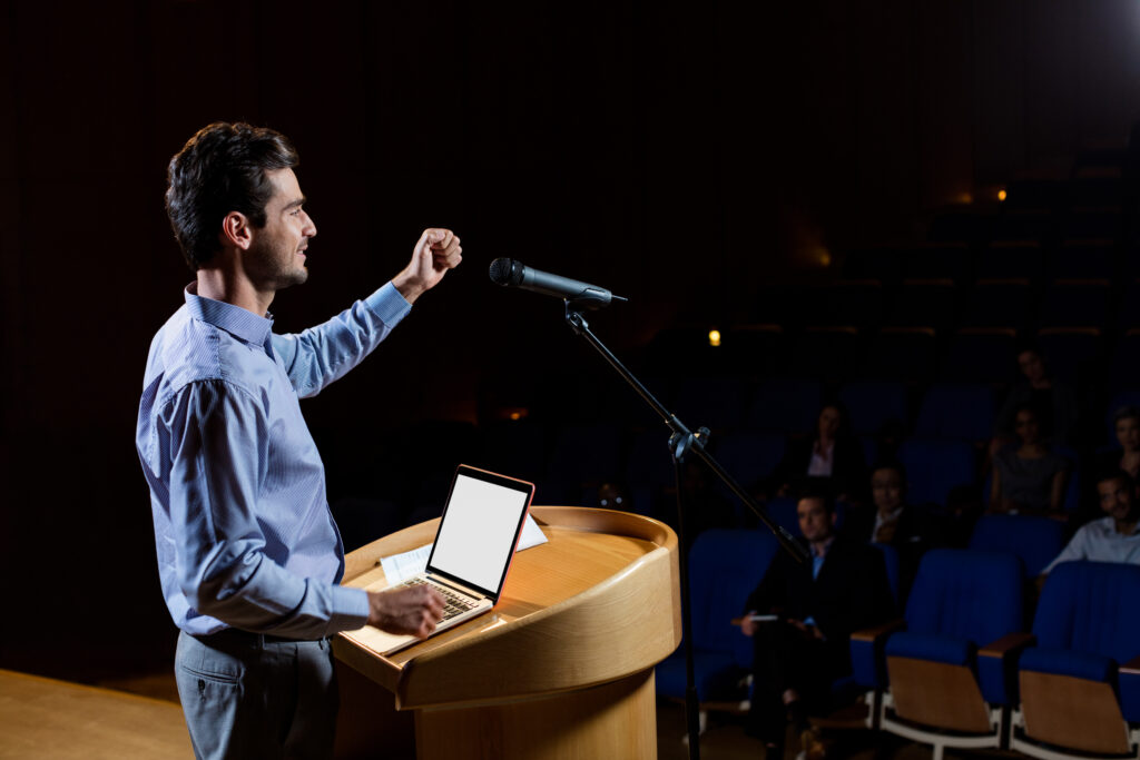 Public Speaking: Know Your Script & Utilise Strong PowerPoint Slides. A blog post by OutSec the UK's leading online transcription company